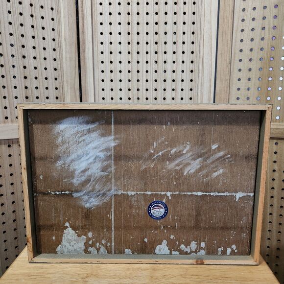 P. Graham Dunn Stay Awhile Script 17x12x2 Inch Pine Wood Framed Textured USA - Picture 3 of 3